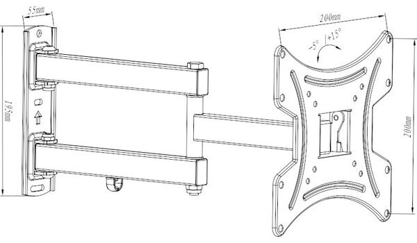 Osio OSMA-1142 Βάση τηλεόρασης 13″ – 42″ – VESA 200 x 200