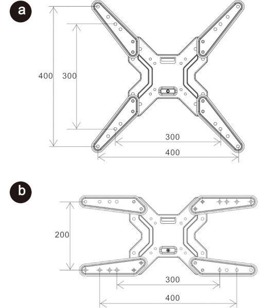 Osio OSM-7836 Βάση τηλεόρασης 17″ – 47″ VESA 400 x 400