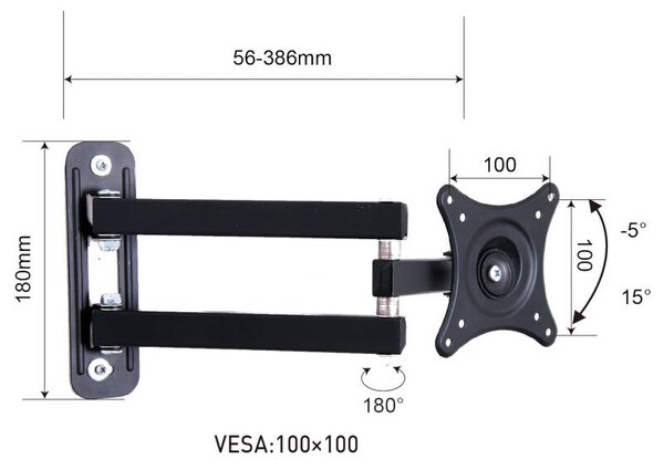 Osio OSM-7832 Βάση τηλεόρασης 10″ – 24″ VESA 100 x 100