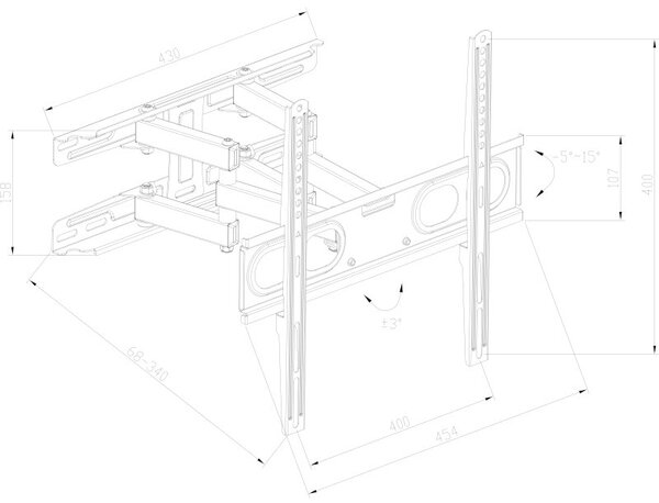 Osio OSM-5870 Βάση τηλεόρασης 32″ – 70″ – VESA 600 x 400