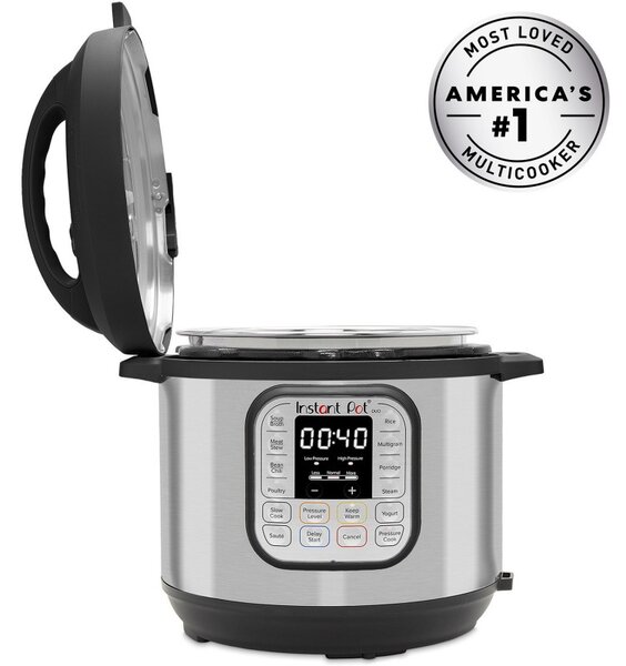 Πολυμάγειρας Instant Pot DUO 6 112018201, 1000W, 5.7l, 13 προγράμματα, 7 λειτουργίες, σύστημα ασφαλείας, ασημί/μαύρο