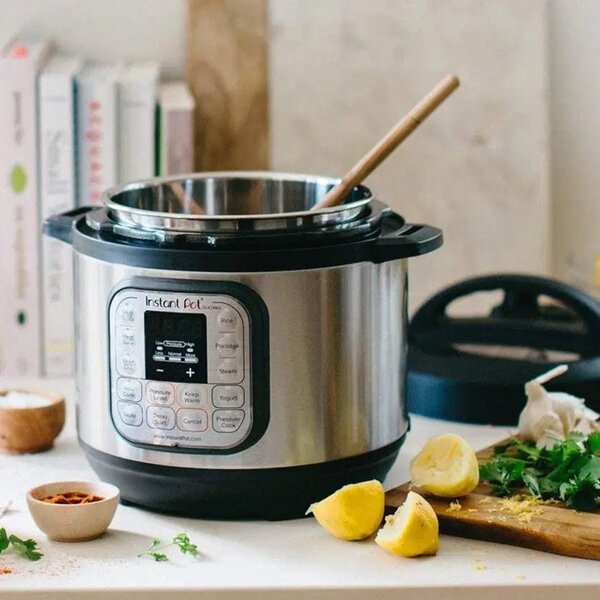 Πολυμάγειρας Instant Pot DUO 6 112018201, 1000W, 5.7l, 13 προγράμματα, 7 λειτουργίες, σύστημα ασφαλείας, ασημί/μαύρο