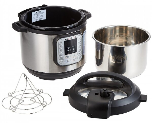 Πολυμάγειρας Instant Pot DUO 6 112018201, 1000W, 5.7l, 13 προγράμματα, 7 λειτουργίες, σύστημα ασφαλείας, ασημί/μαύρο