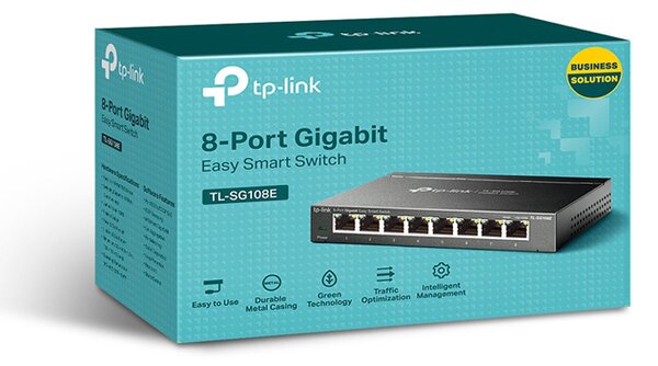 TP-LINK Easy Smart Switch TL-SG108E, 8-port 10/100/1000Mbps, Ver 6.0