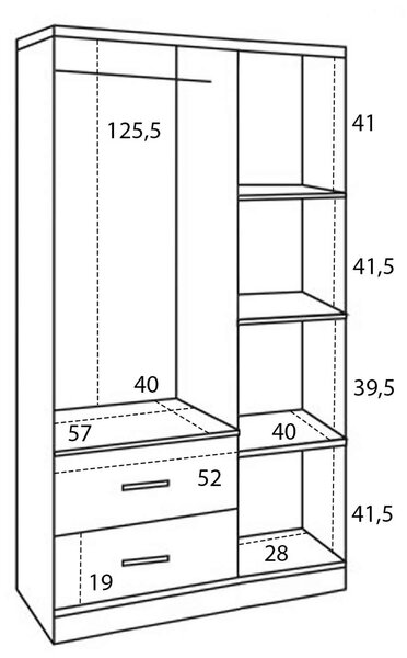 ΝΤΟΥΛΑΠΑ 3ΦΥΛΛΗ ME 2 ΣΥΡΤΑΡΙΑ CAESAR HM340.04 SONAMA ΜΕ ΓΚΡΙ 89x42,5Χ181εκ