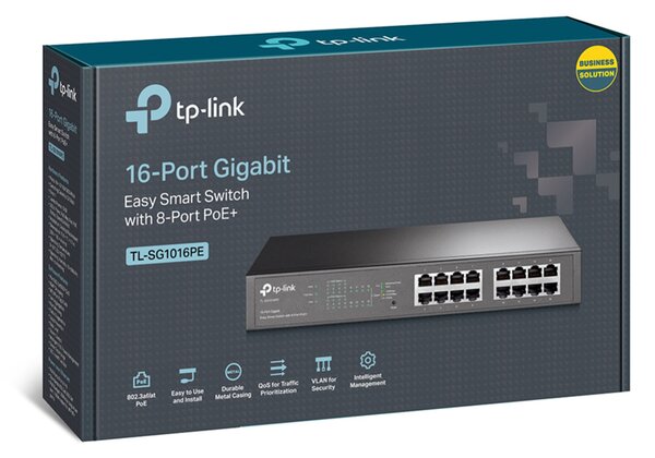 TP-LINK easy smart switch TL-SG1016PE, 16-Port Gigabit, PoE+, Ver. 3.0