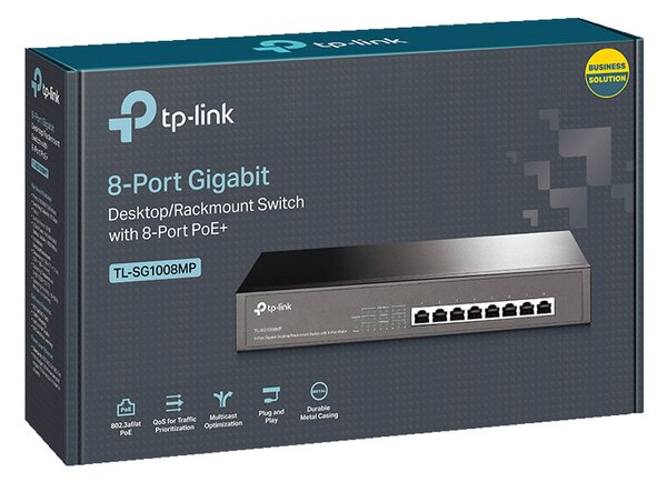 TP-LINK desktop/rackmount switch TL-SG1008MP, 8-Port PoE+, Ver. 2.0