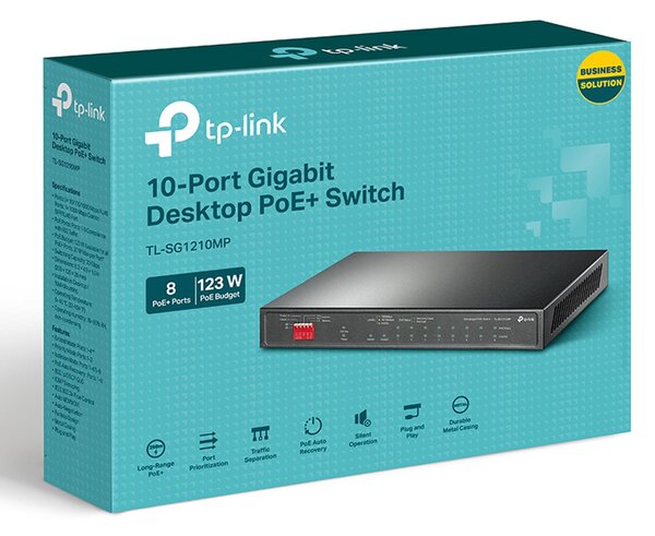 TP-LINK Desktop Switch TL-SG1210MP, 10-Port Gigabit, Ver 2.0