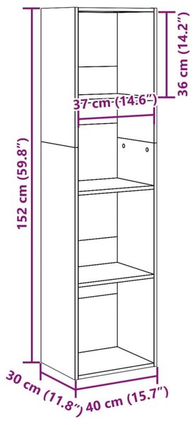 Βιβλιοθήκη Sonoma Δρυς 40x30x152 εκ. από Επεξεργασμένο Ξύλο - Καφέ