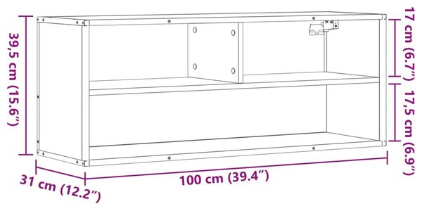 Έπιπλο Τηλεόρασης Γκρι Sonoma 100x31x39,5 εκ. Επεξ.Ξύλο/Μέταλλο - Γκρι