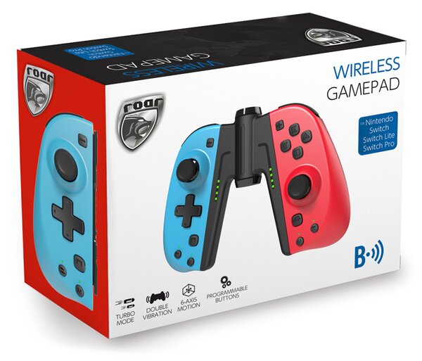 ROAR ασύρματο JoyCon gamepad RR-0015 για Nintendo Switch, μπλε & κόκκινο