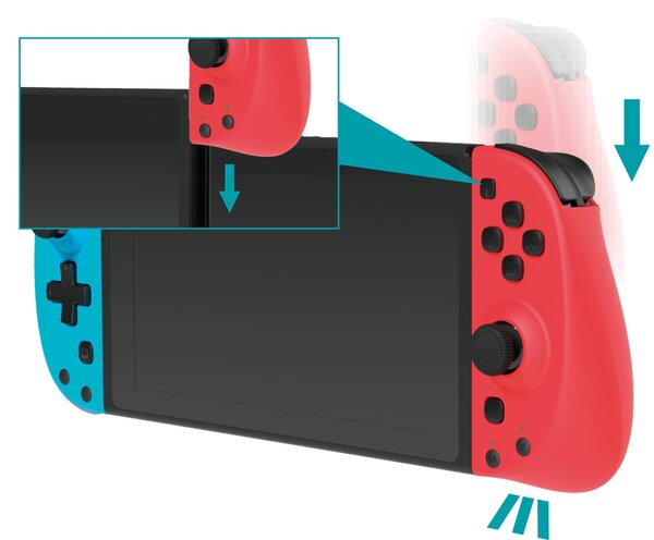 ROAR ασύρματο JoyCon gamepad RR-0015 για Nintendo Switch, μπλε & κόκκινο