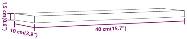 Ράφια Τοίχου 4 τεμ. Artisan Δρυς 40x10x1,5εκ. από Επεξεργ. Ξύλο - Καφέ