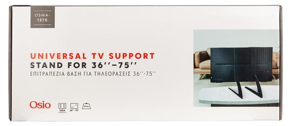 Osio OSMA-1275 Επιτραπέζια βάση τηλεόρασης 36″ – 75″ – VESA 600 x 500