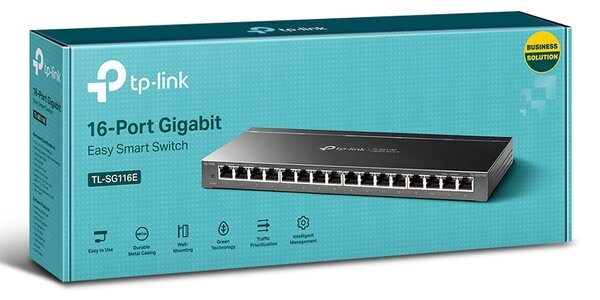 TP-LINK Easy Smart Switch TL-SG116E, 16-Port Gigabit, Ver. 1.2