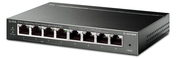 TP-LINK Easy Smart Switch TL-SG108PE, 8-Port Gbit, 4-Port PoE, Ver. 5.0