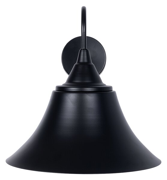 GloboStar® BELL 01038 Vintage Industrial Φωτιστικό Τοίχου Απλίκα Μονόφωτο Μαύρο Καμπάνα Φ30 x Μ35 x Π30 x Υ30cm