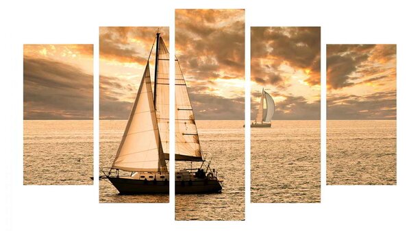 ΠΙΝΑΚΑΣ ΠΕΝΤΑΠΤΥΧΟ MDF SUNSET SAILING HM7206.01 100X0,3X60 εκ