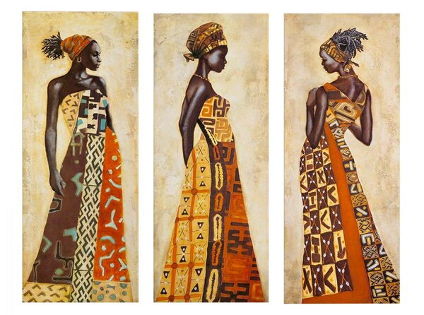 ΠΙΝΑΚΑΣ ΤΡΙΠΤΥΧΟ MDF AFRICAN STYLE WOMEN HM7204.03 60X0,3X50 εκ