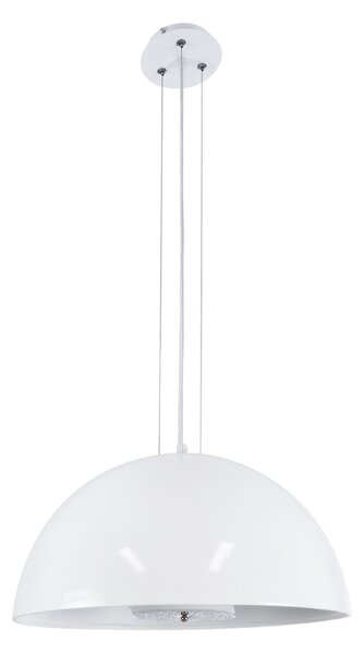 GloboStar® SERENIA WHITE 01152 Μοντέρνο Κρεμαστό Φωτιστικό Οροφής Μονόφωτο 1 x E27 AC220-240V - Φ40 x Υ20cm - Λευκό Γύψινο Καμπάνα