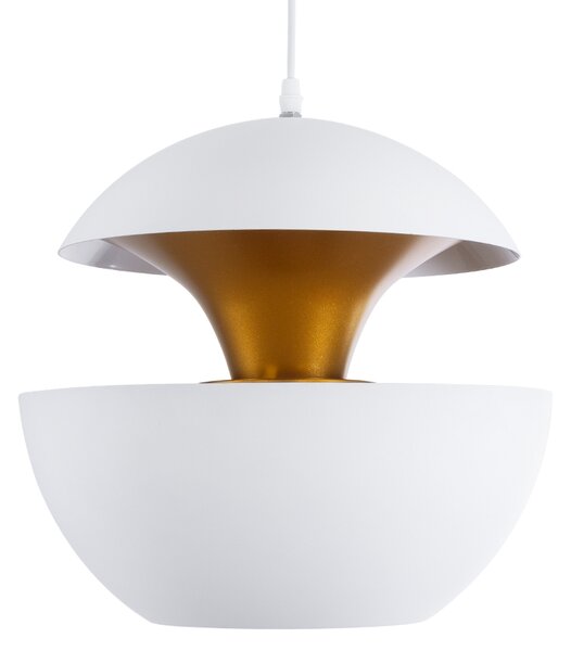 GloboStar® SEVILLE WHITE 01268 Μοντέρνο Κρεμαστό Φωτιστικό Οροφής Μονόφωτο 1 x E27 AC220-240V IP20 - Φ35 x Υ35cm - Λευκό Μεταλλικό Φιγούρα