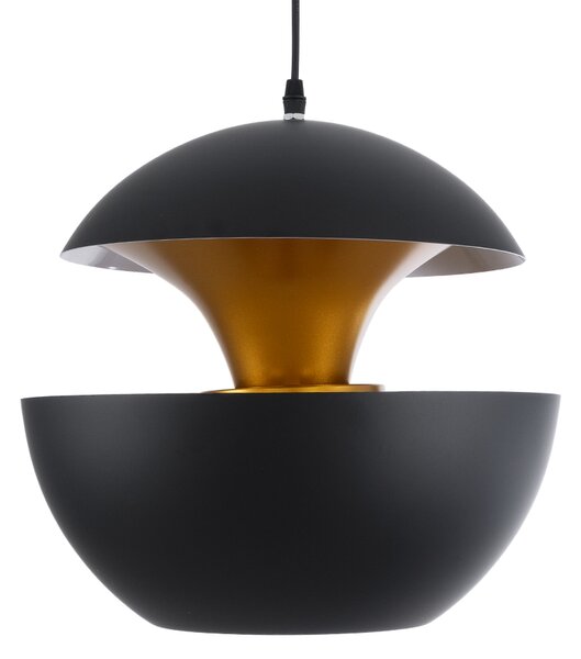 GloboStar® SEVILLE BLACK 01269 Μοντέρνο Κρεμαστό Φωτιστικό Οροφής Μονόφωτο 1 x E27 AC220-240V IP20 - Φ35 x Υ35cm - Μαύρο Μεταλλικό Φιγούρα