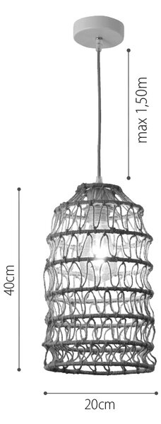 InLight Κρεμαστό Φωτιστικό από σχοινί 1xE27 D:20cm (4048-C)