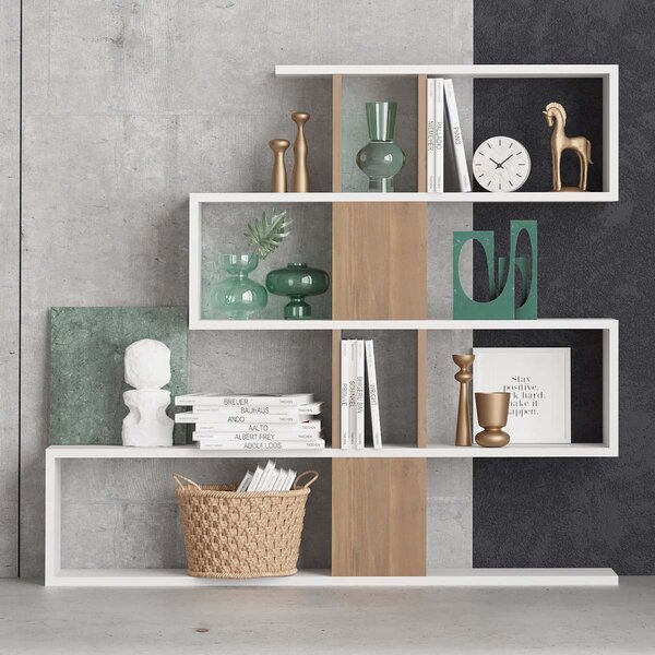Βιβλιοθήκη Δαπέδου 10 Θέσεων (120x20x109) A-G Karlin 793ELG3601 White Walnut