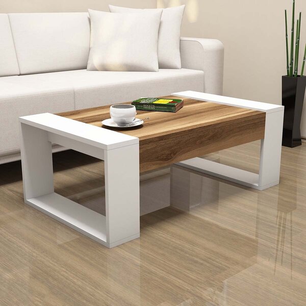 Τραπέζι Σαλονιού (102x60x37.6) A-G Venus 845HCT2818 Walnut White