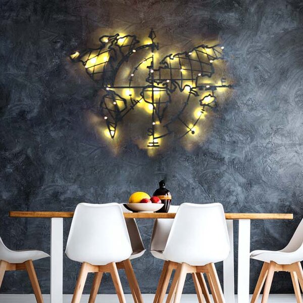 Διακοσμητικό Τοίχου Με Led (65x95) A-G World Map Compass 805BSG1137