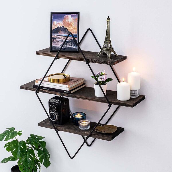 Ραφιέρα Τοίχου (38x16x42) A-G Erysimum 491CRT1108 Black Walnut