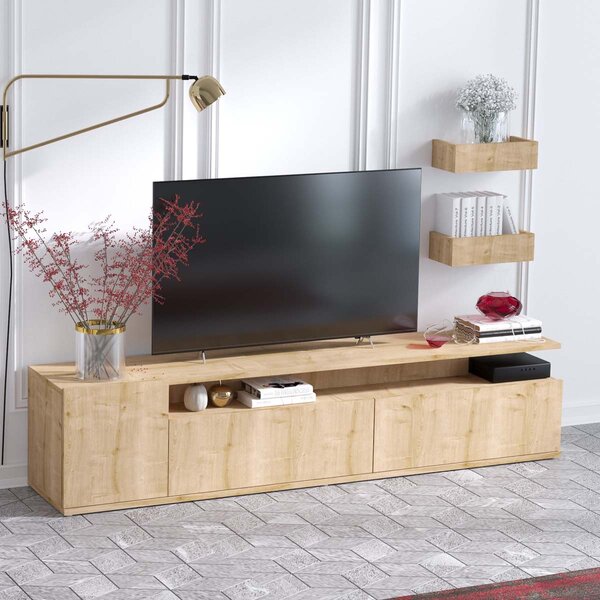 Σύνθετο Σαλονιού Επιτοίχιο (180x35x45) A-G Alika 393MRD1108 Oak