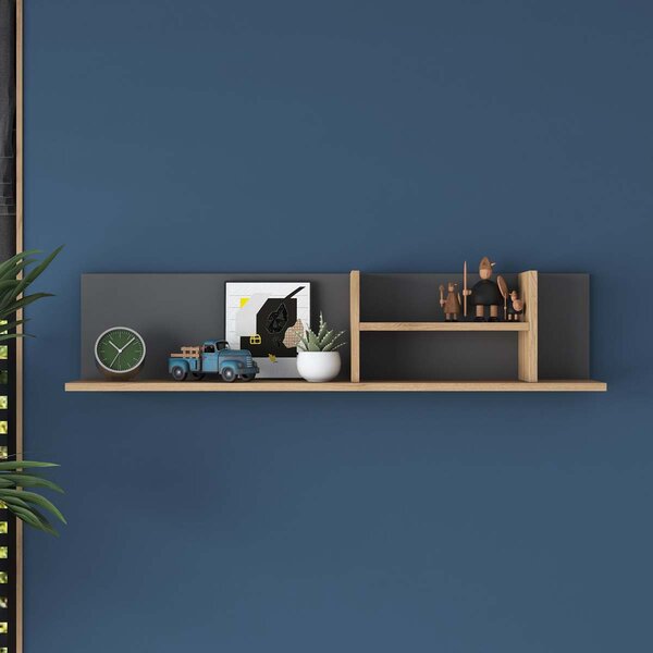 Ραφιέρα Τοίχου (120x20x25) A-G 893RAN3312 Walnut Anthracite