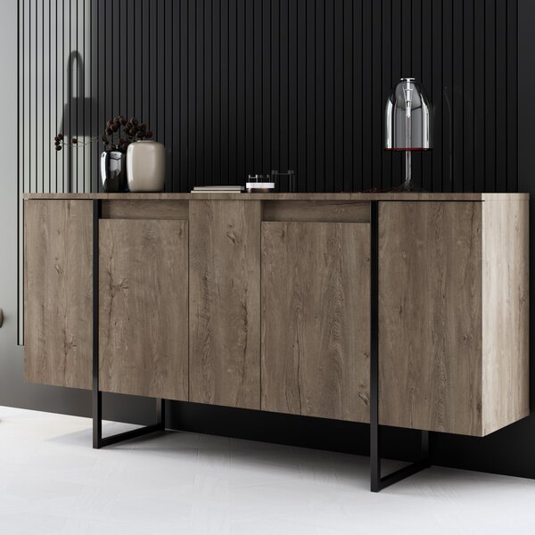Μπουφές (160x35x80) A-G Luxe 618BLY1177 Walnut/Black