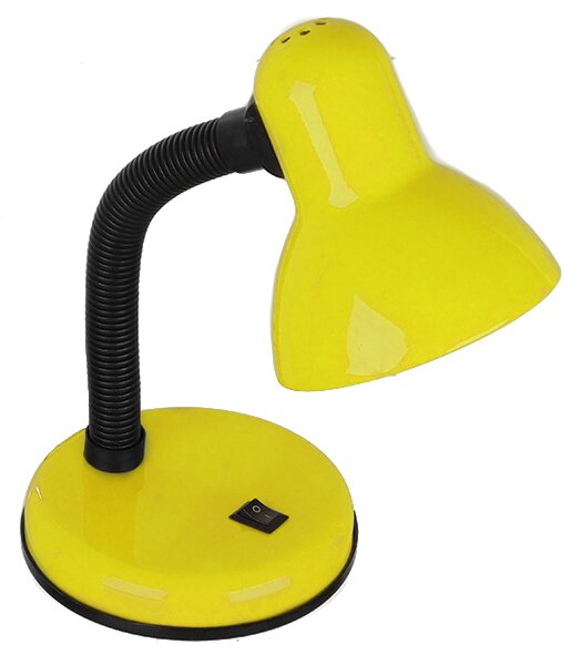 GloboStar® STUDENT YELLOW 01536 Μοντέρνο Επιτραπέζιο Φωτιστικό Γραφείου Μονόφωτο 1 x E27 Κίτρινο με Λευκό Μεταλλικό με Διακόπτη ΟN/OFF Καμπάνα Φ12 x Υ32cm