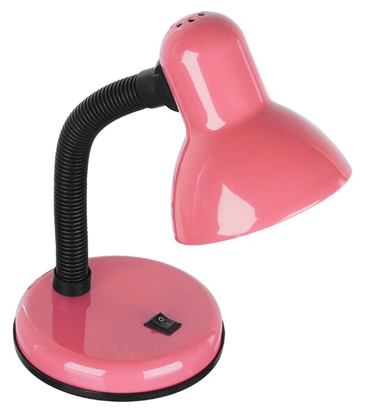 GloboStar® STUDENT PINK 01534 Μοντέρνο Επιτραπέζιο Φωτιστικό Γραφείου Μονόφωτο 1 x E27 Ροζ με Λευκό Μεταλλικό με Διακόπτη ΟN/OFF Καμπάνα Φ12 x Υ32cm