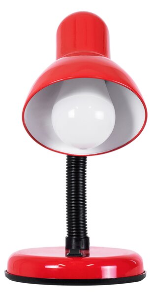 GloboStar® STUDENT RED 01535 Μοντέρνο Επιτραπέζιο Φωτιστικό Γραφείου Μονόφωτο 1 x E27 Κόκκινο με Λευκό Μεταλλικό με Διακόπτη ΟN/OFF Καμπάνα Φ12 x Υ32cm