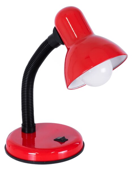 GloboStar® STUDENT RED 01535 Μοντέρνο Επιτραπέζιο Φωτιστικό Γραφείου Μονόφωτο 1 x E27 Κόκκινο με Λευκό Μεταλλικό με Διακόπτη ΟN/OFF Καμπάνα Φ12 x Υ32cm