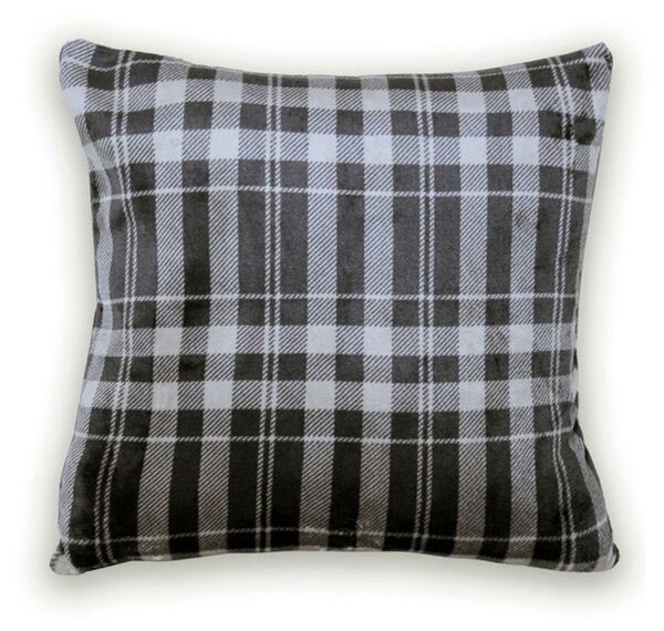 Διακοσμητική Μαξιλαροθήκη Fleece (50x50) Palamaiki Check Grey