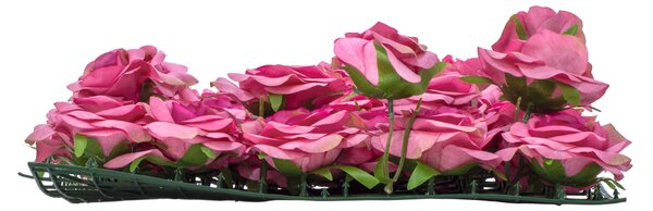 GloboStar® Artificial Garden ROSES STORY 20357 Τεχνητό Διακοσμητικό Πάνελ Λουλουδιών - Κάθετος Κήπος σύνθεση Βυσσινί Τριαντάφυλλα Μ40 x Π60 x Υ15cm