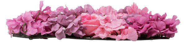 GloboStar® Artificial Garden ROSES STORY PURPLE 78336 Τεχνητό Διακοσμητικό Πάνελ Λουλουδιών - Κάθετος Κήπος σύνθεση Αμβροσία Μ60 x Π40 x Υ6cm