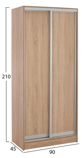 ΝΤΟΥΛΑΠΑ ΣΥΡΟΜΕΝΗ ADLER ΜΕΛΑΜΙΝΗΣ 90x45x210Yεκ. SONAMA OAK 2ΦΥΛΛΗ HM2436.01