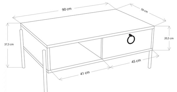 ΤΡΑΠΕΖΙ ΣΑΛΟΝΙΟΥ SONAMA ΛΕΥΚΟ HM9247.01 90x56x37,6 εκ