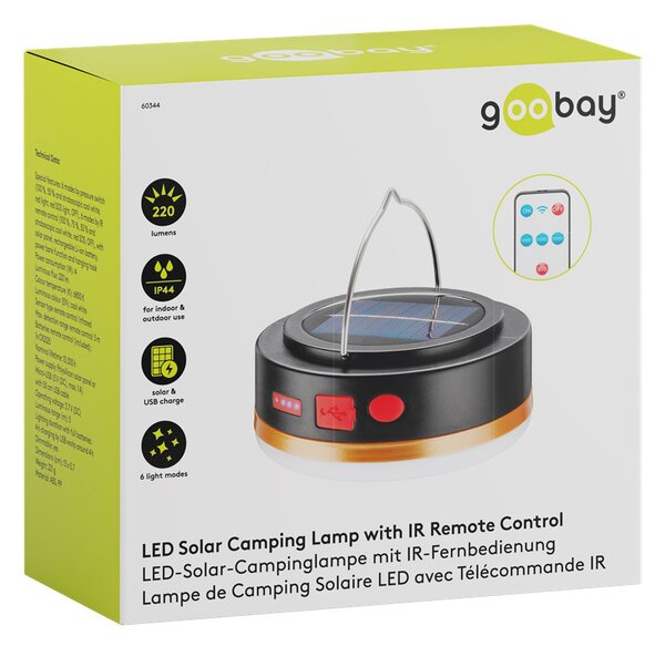 GOOBAY LED ηλιακό φωτιστικό 60344 με χειριστήριο, 220lm, 6800K, IP44