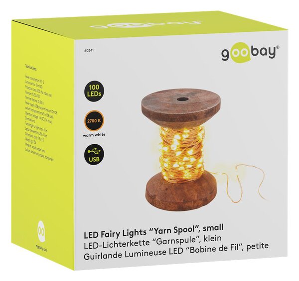 GOOBAY LED φωτιστικό Yarn Spool 60341, 2700K, 100 LEDs, USB, 10m