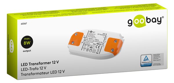 GOOBAY μετασχηματιστής LED 60367, 12V, 8W, IP20