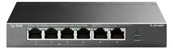 TP-LINK desktop switch TL-SF1006P, 6-Port 10/100Mbps, 4x PoE+, Ver. 1.0