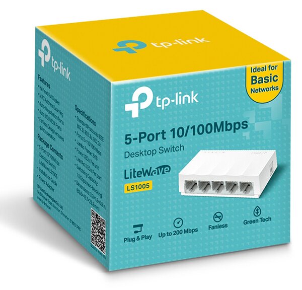 TP-LINK desktop switch LiteWave LS1005, 5-port 10/100Mbps, Ver 1.0