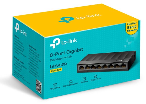 TP-LINK desktop switch LiteWave LS1008G, 8-port 10/100/1000Mbps, Ver 3.0