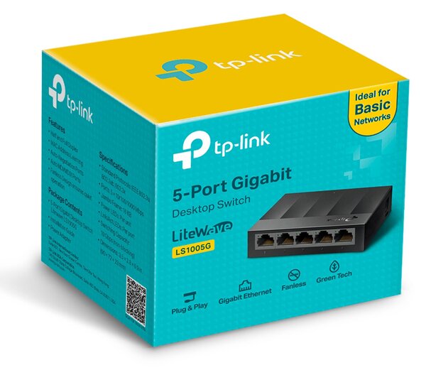 TP-LINK desktop switch LiteWave LS1005G, 5-port 10/100/1000Mbps, Ver 3.0